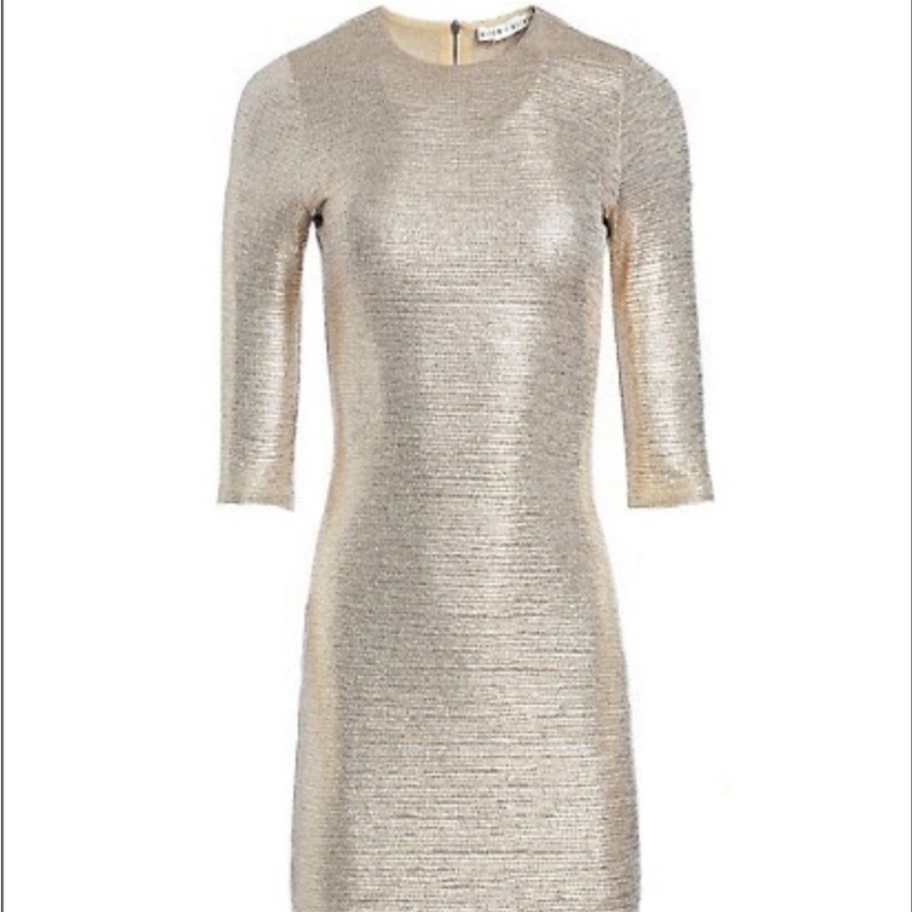 NWT Alice + Olivia Delora Metallic Mini Bodycon Dress - Picture 4 of 4